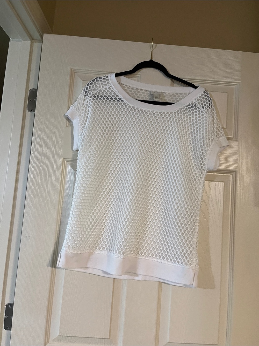 White Mesh Short Sleeve Tee - Lightweight Layering Top
